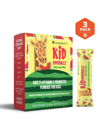 Kidsprinklz Watermelon Mist - Multi-Vitamin Powder - 3 - 30 count pack